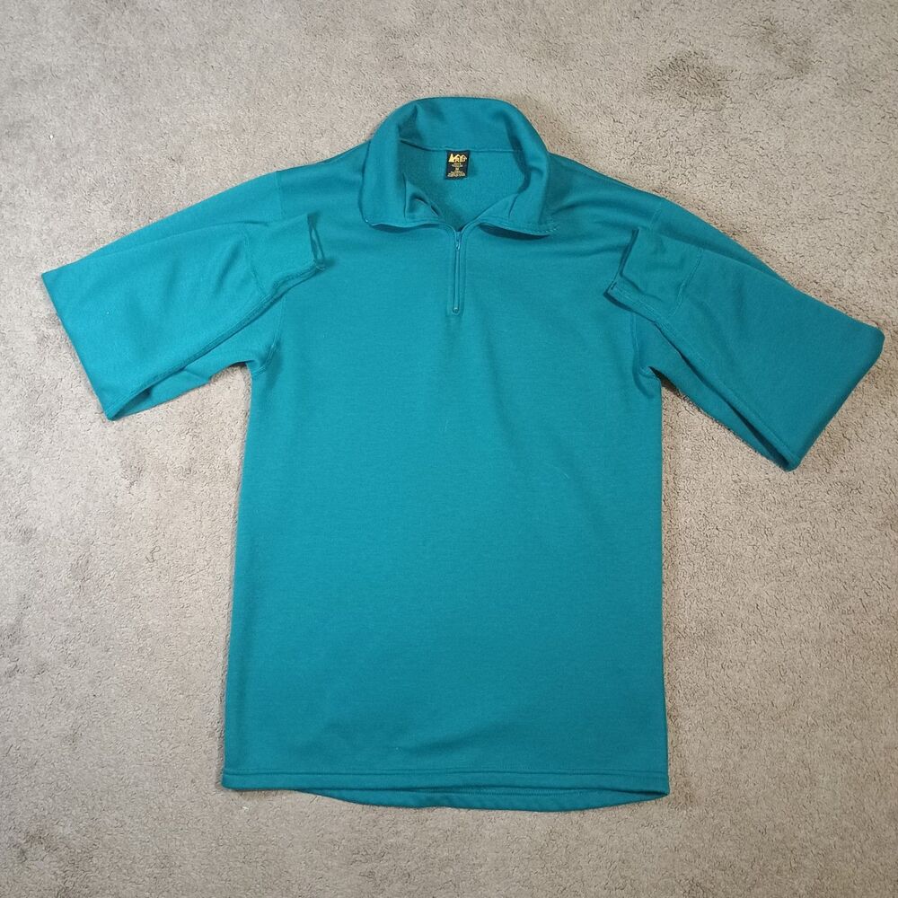 Vintage REI Quarter Zip Lightweight Blue Pullover Shirt‎ Mens Medium Made in USA